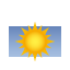Es ist sonnig und am Himmel gibt es kaum Quellwolken oder nur dünne Schleierwolken, die den Sonnenschein nicht wesentlich beeinträchtigen.